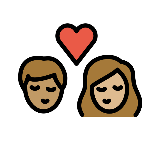 Kiss: Person, Person, Medium Skin Tone, Medium-Light Skin Tone, the design in this release