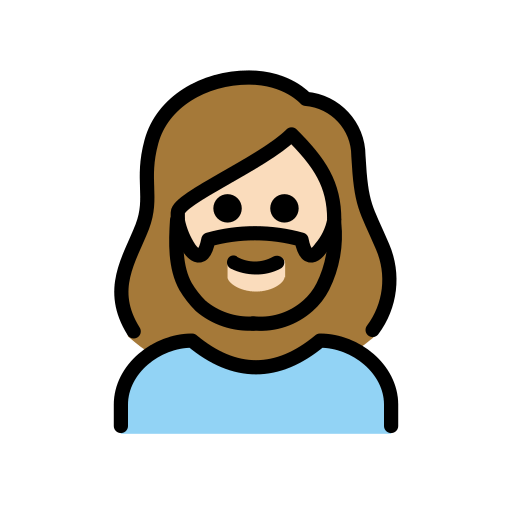 Woman: Light Skin Tone, Beard, the design in this release