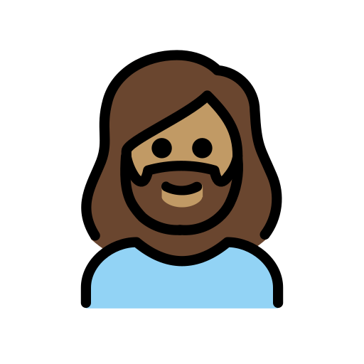Woman: Medium Skin Tone, Beard, the design in this release