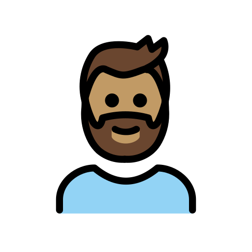 Man: Medium Skin Tone, Beard, the design in this release