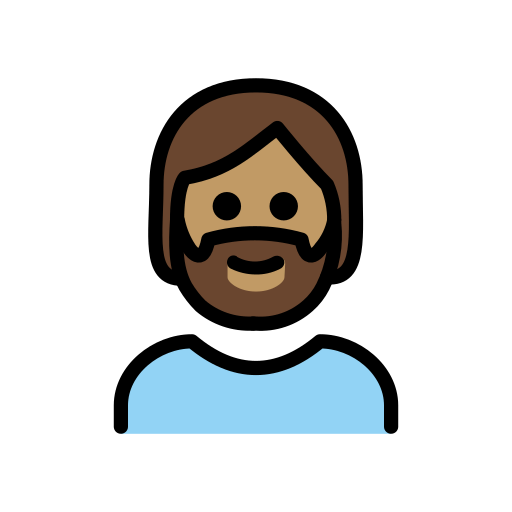 Person: Medium Skin Tone, Beard, the design in this release