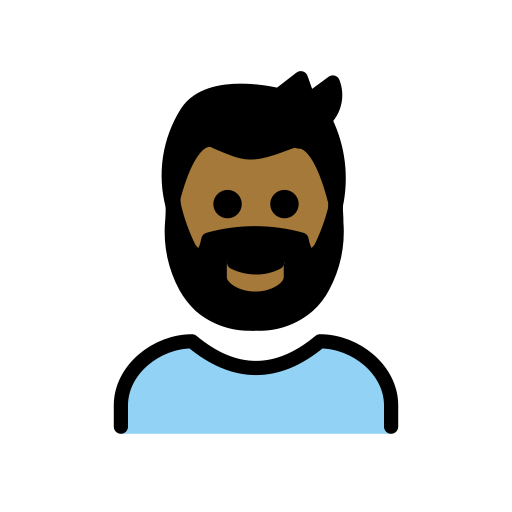 Man: Medium-Dark Skin Tone, Beard, the design in this release