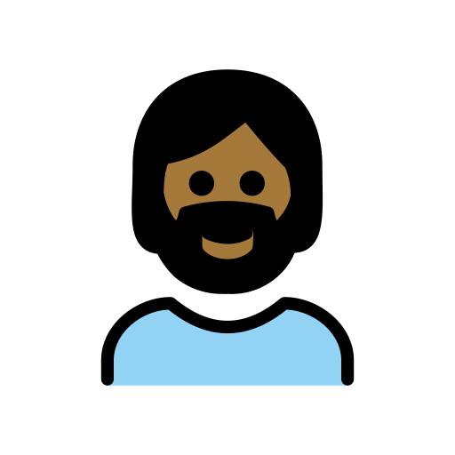 Person: Medium-Dark Skin Tone, Beard, the design in this release