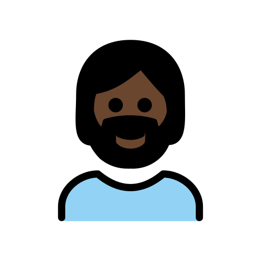 Person: Dark Skin Tone, Beard, the design in this release