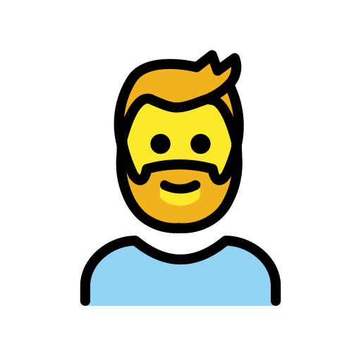 Man: Beard as drawn by OpenMoji in 13.1