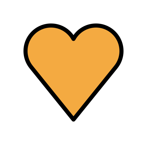 Orange Heart as drawn by OpenMoji in 13.1