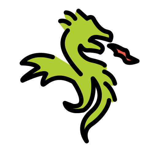 Dragon as drawn by OpenMoji in 14.0