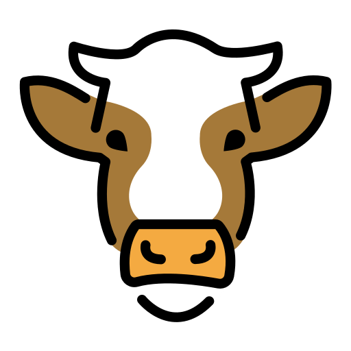 Cow Face as drawn by OpenMoji in 14.0