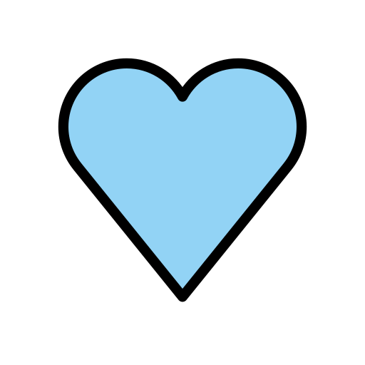 Blue Heart as drawn by OpenMoji in 14.0