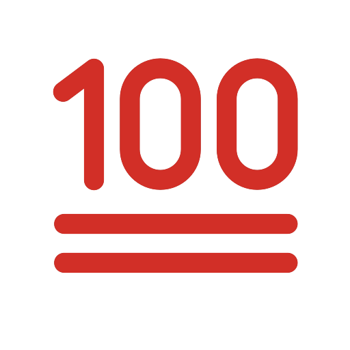 100 درجة as drawn by OpenMoji in 14.0