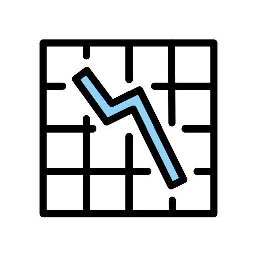 Chart Decreasing as drawn by OpenMoji in 14.0