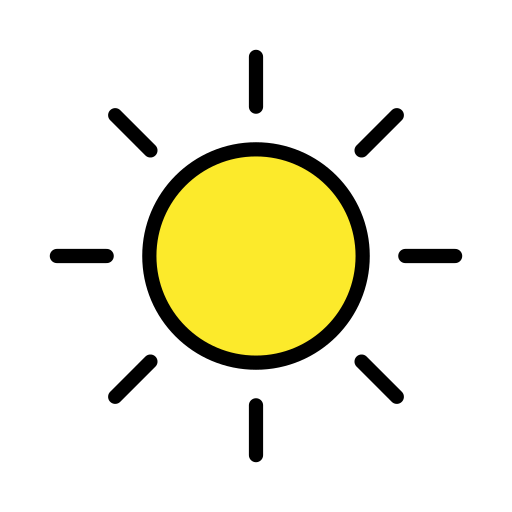 Bright Button as drawn by OpenMoji in 14.0
