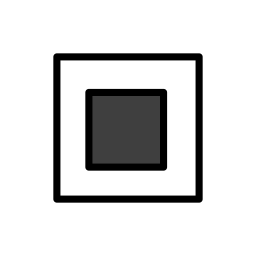 Weiße Quadratische Schaltfläche as drawn by OpenMoji in 14.0