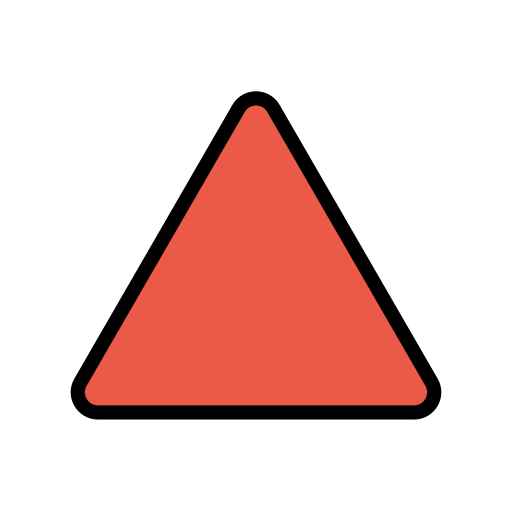 Red Triangle Pointed up as drawn by OpenMoji in 14.0