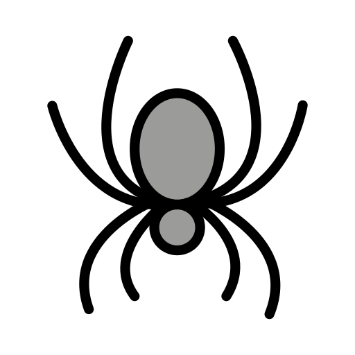 Spider as drawn by OpenMoji in 14.0