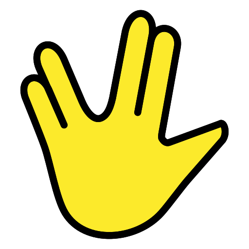 瓦肯举手礼 as drawn by OpenMoji in 14.0
