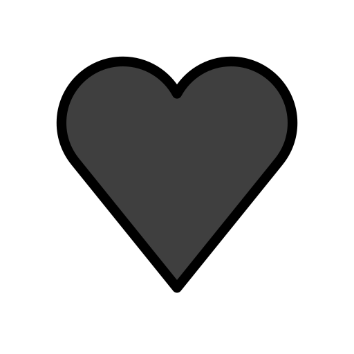 Black Heart as drawn by OpenMoji in 14.0