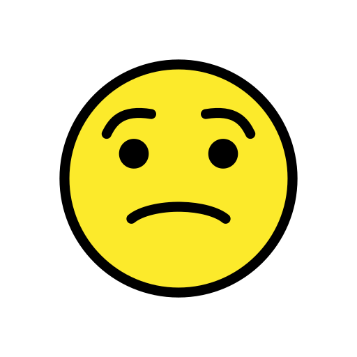 Rosto Preocupado as drawn by OpenMoji in 14.0