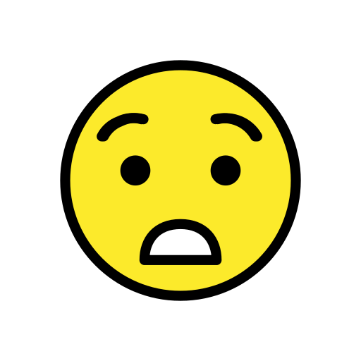 Astonished Face as drawn by OpenMoji in 14.0