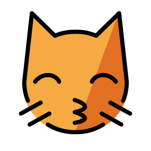 Kissing Cat as drawn by OpenMoji in 14.0