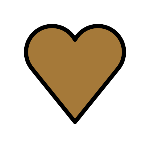 Brown Heart as drawn by OpenMoji in 14.0