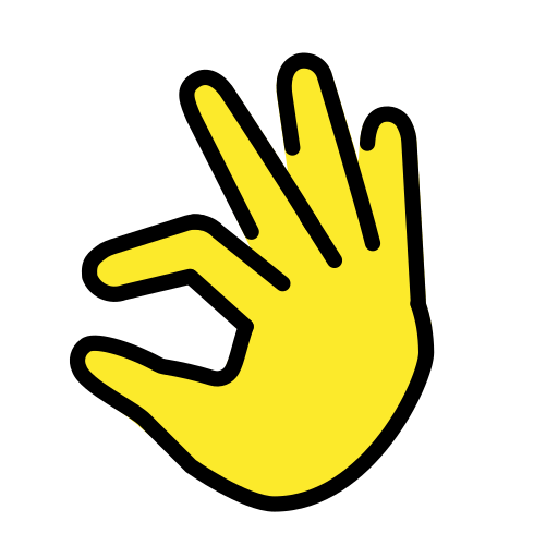Pinching Hand as drawn by OpenMoji in 14.0
