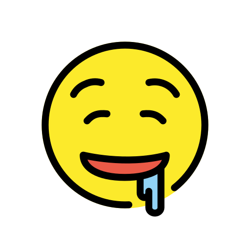 Cara Babeando as drawn by OpenMoji in 14.0