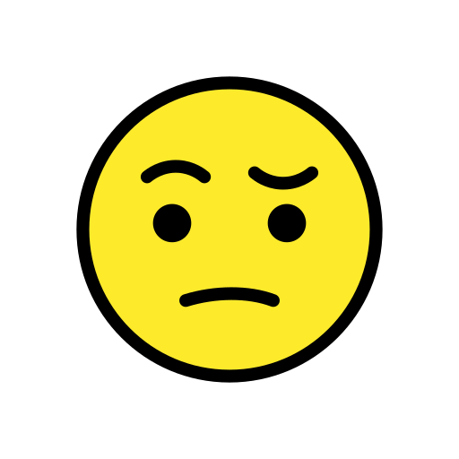 Gesicht Mit Hochgezogenen Augenbrauen as drawn by OpenMoji in 14.0