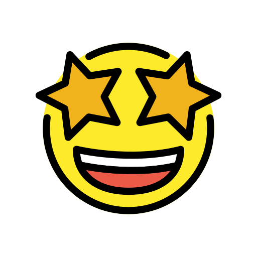 Star-Struck as drawn by OpenMoji in 14.0