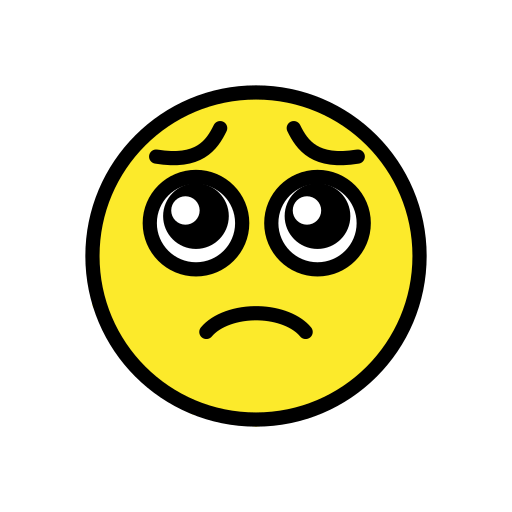 Pleading Face as drawn by OpenMoji in 14.0