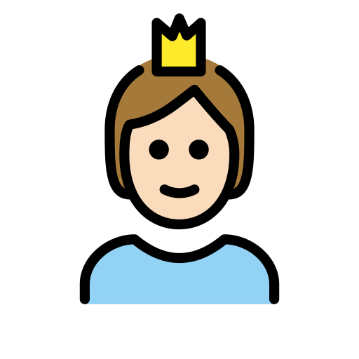 Person with Crown: Light Skin Tone, the design in this release