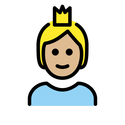 Person with Crown: Medium-Light Skin Tone, the design in this release