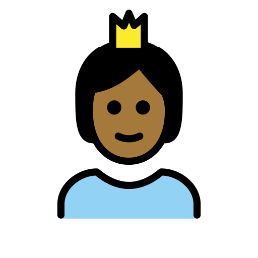 Person with Crown: Medium-Dark Skin Tone, the design in this release