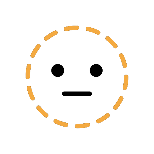 Dotted Line Face as drawn by OpenMoji in 14.0