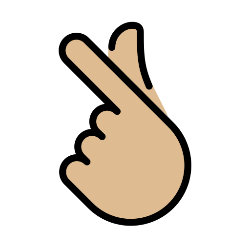 Hand with Index Finger and Thumb Crossed: Medium-Light Skin Tone, the design in this release