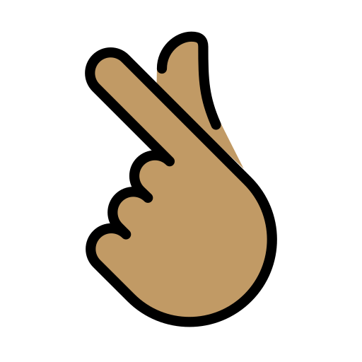 Hand with Index Finger and Thumb Crossed: Medium Skin Tone, the design in this release