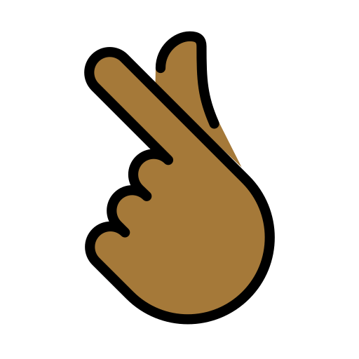 Hand with Index Finger and Thumb Crossed: Medium-Dark Skin Tone, the design in this release