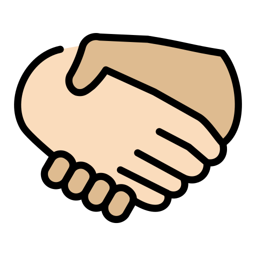 Handshake: Light Skin Tone, Medium-Light Skin Tone, the design in this release