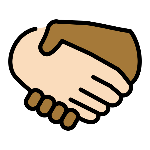 Handshake: Light Skin Tone, Medium-Dark Skin Tone, the design in this release