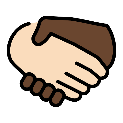 Handshake: Light Skin Tone, Dark Skin Tone, the design in this release