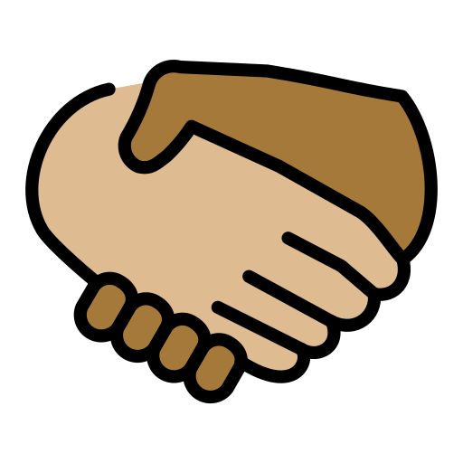 Handshake: Medium-Light Skin Tone, Medium-Dark Skin Tone, the design in this release