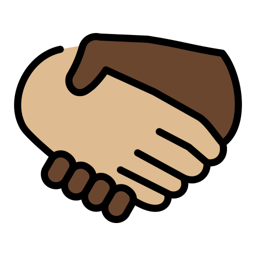Handshake: Medium-Light Skin Tone, Dark Skin Tone, the design in this release