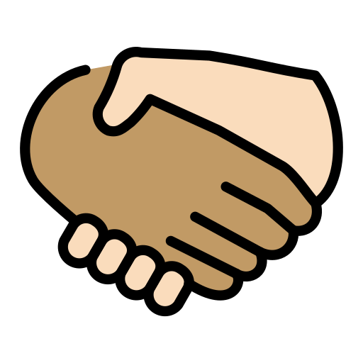 Handshake: Medium Skin Tone, Light Skin Tone, the design in this release