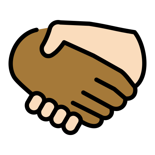 Handshake: Medium-Dark Skin Tone, Light Skin Tone, the design in this release