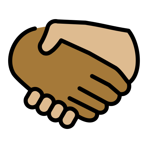 Handshake: Medium-Dark Skin Tone, Medium-Light Skin Tone, the design in this release
