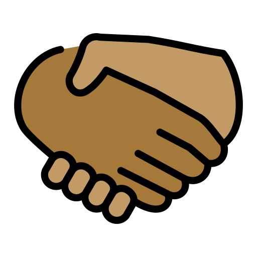Handshake: Medium-Dark Skin Tone, Medium Skin Tone, the design in this release