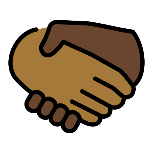 Handshake: Medium-Dark Skin Tone, Dark Skin Tone, the design in this release