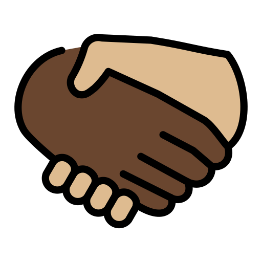 Handshake: Dark Skin Tone, Medium-Light Skin Tone, the design in this release