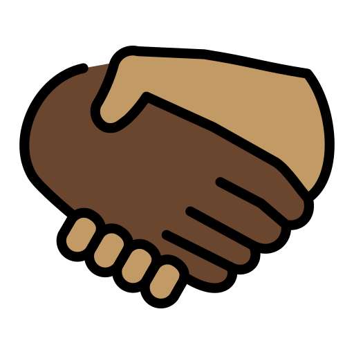 Handshake: Dark Skin Tone, Medium Skin Tone, the design in this release