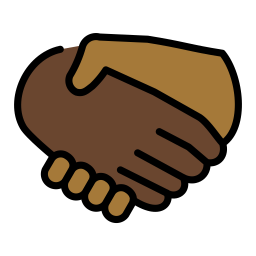 Handshake: Dark Skin Tone, Medium-Dark Skin Tone, the design in this release